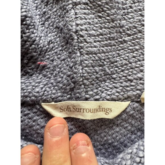 Soft Surroundings Breakwater Tunic Sweater Women Sz Medium Purple Knit Cowl Neck - Picture 8 of 12